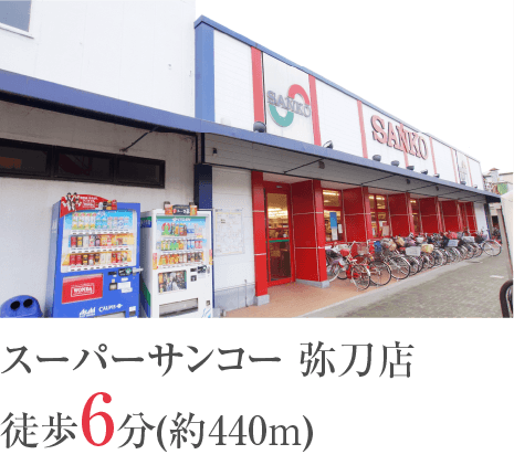 スーパーサンコー 弥刀店徒歩6分(約440m)